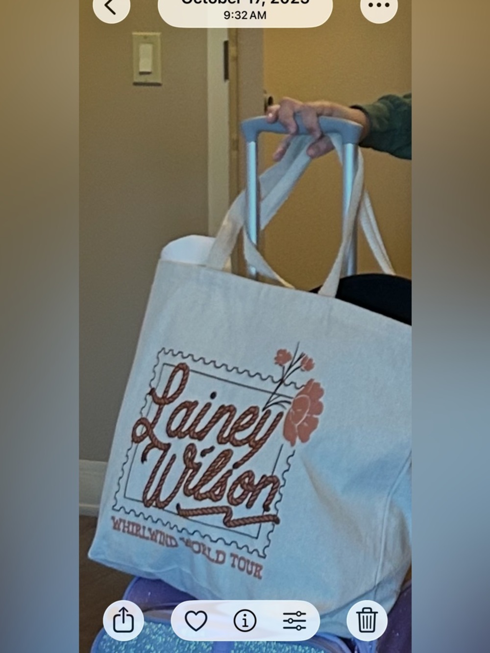 Cream Canvas Tote Bag with Rust Floral Print